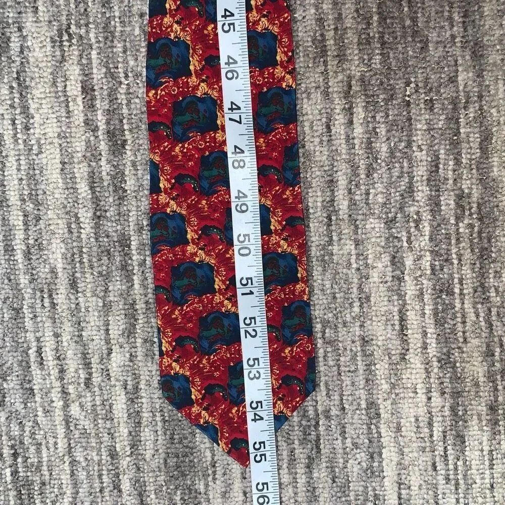 J Garcia Men 100% Silk Tie Necktie Collection Butterfly Red Blue Yellow Abstract
